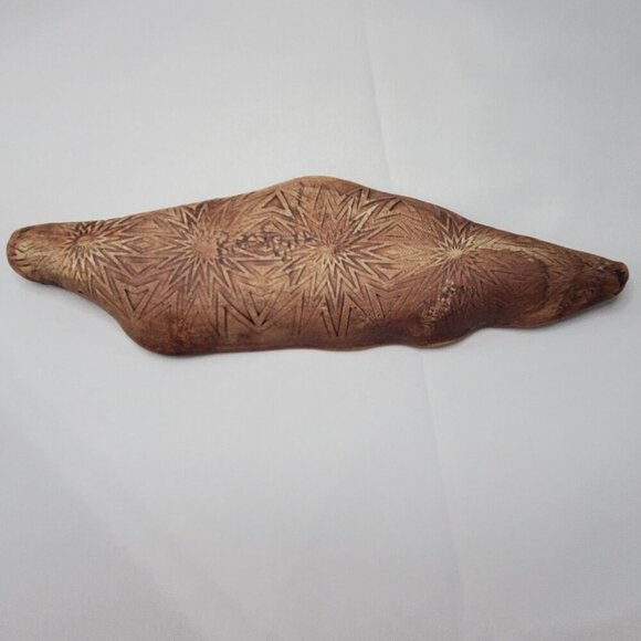Hand-made Pottery Dragonfly Leaf-Shaped Jewelry Trinket Tray Dish 9.5" Long - Picture 5 of 14